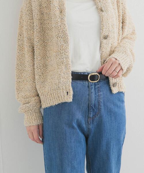 URBAN RESEARCH DOORS（アーバンリサーチドアーズ）の「オーバルビッグバックルベルト（ベルト・レディース・ブラック/ベージュ・ONE）」の5枚目の写真