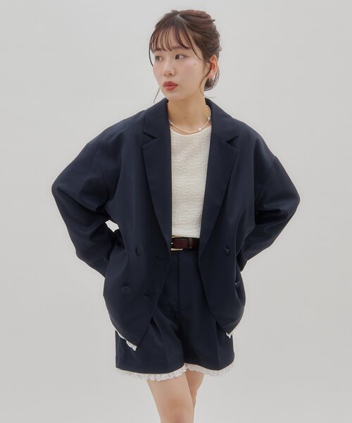 umm./セットアップ対応】裾レースジャケット（テーラードジャケット