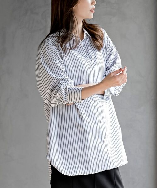 rps（アールピーエス）の「ストライプ２ＷＡＹシャツ（シャツ/ブラウス・レディース・イエロー/オフホワイト/ブルー・フリー）」の2枚目の写真