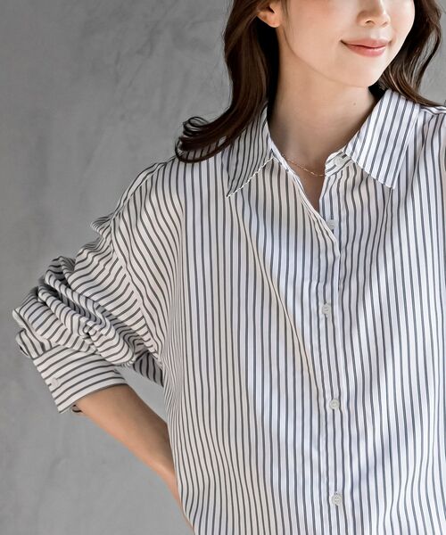 rps（アールピーエス）の「ストライプ２ＷＡＹシャツ（シャツ/ブラウス・レディース・イエロー/オフホワイト/ブルー・フリー）」の8枚目の写真