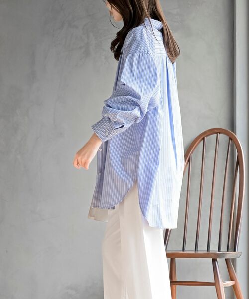 rps（アールピーエス）の「ストライプ２ＷＡＹシャツ（シャツ/ブラウス・レディース・イエロー/オフホワイト/ブルー・フリー）」の14枚目の写真