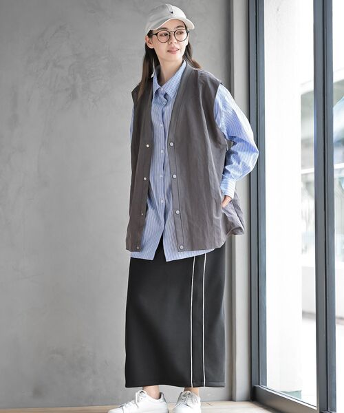 rps（アールピーエス）の「ストライプ２ＷＡＹシャツ（シャツ/ブラウス・レディース・イエロー/オフホワイト/ブルー・フリー）」の21枚目の写真