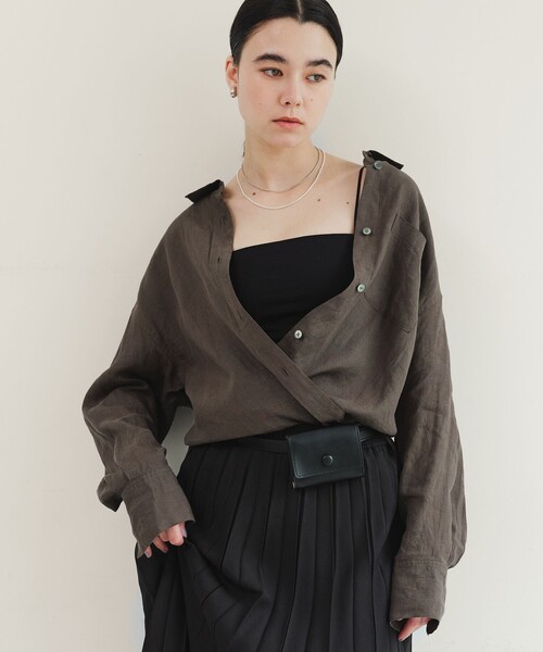 アパルトモン Lisiere  リネン2wayシャツ LIBECO LINEN 2WAY SHIRT（シャツ／ブラウス）｜L'Appartement