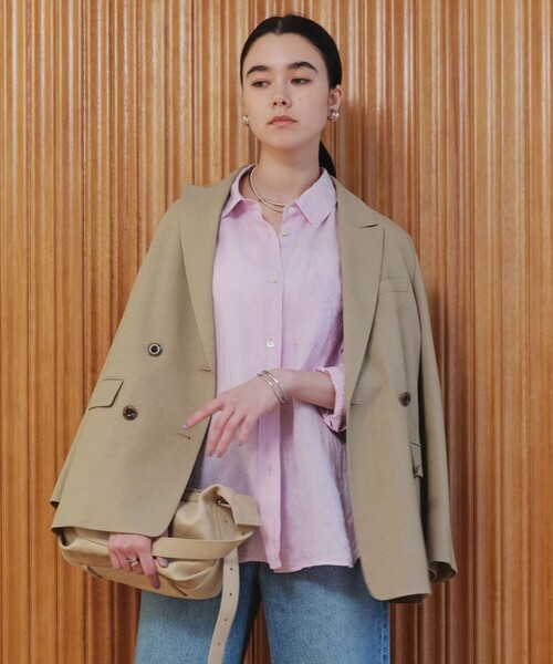 green label relaxing（グリーンレーベルリラクシング）の「【結論シリーズ】リネン2WAYシャツ［size SHORTあり］（シャツ/ブラウス・レディース・ナチュラル/ライトブルー/ライトピンク/ブラウン/ライム/ダークグレー/その他1・FREE/SHORT）」の15枚目の写真