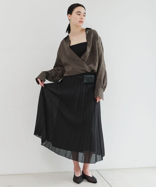 green label relaxing（グリーンレーベルリラクシング）の「【結論シリーズ】リネン2WAYシャツ［size SHORTあり］（シャツ/ブラウス・レディース・ナチュラル/ライトブルー/ライトピンク/ブラウン/ライム/ダークグレー/その他1・FREE/SHORT）」の19枚目の写真