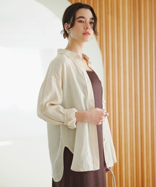 green label relaxing（グリーンレーベルリラクシング）の「【結論シリーズ】リネン2WAYシャツ［size SHORTあり］（シャツ/ブラウス・レディース・ナチュラル/ライトブルー/ライトピンク/ブラウン/ライム/ダークグレー/その他1・FREE/SHORT）」の20枚目の写真
