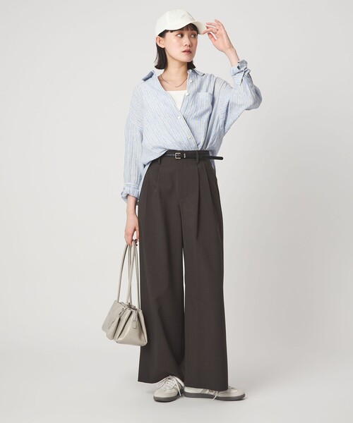 green label relaxing（グリーンレーベルリラクシング）の「［size SHORTあり］リネン2WAYシャツ（シャツ/ブラウス・レディース・ナチュラル/ライトブルー/ライトピンク/ブラウン/ライム/ダークグレー/その他1・FREE/SHORT）」の16枚目の写真