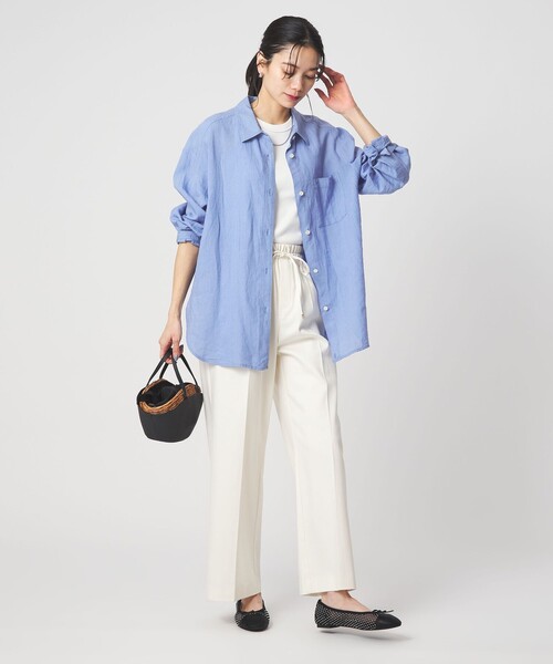 green label relaxing（グリーンレーベルリラクシング）の「［size SHORTあり］リネン2WAYシャツ（シャツ/ブラウス・レディース・ナチュラル/ライトブルー/ライトピンク/ブラウン/ライム/ダークグレー/その他1・FREE/SHORT）」の18枚目の写真