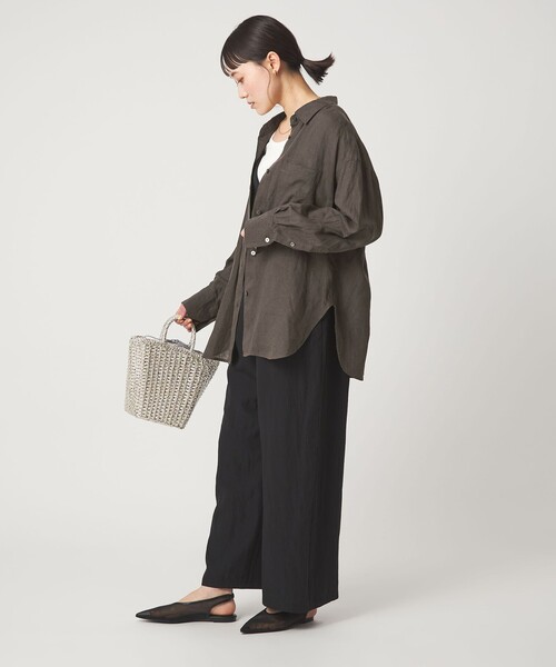 green label relaxing（グリーンレーベルリラクシング）の「［size SHORTあり］リネン2WAYシャツ（シャツ/ブラウス・レディース・ナチュラル/ライトブルー/ライトピンク/ブラウン/ライム/ダークグレー/その他1・FREE/SHORT）」の20枚目の写真