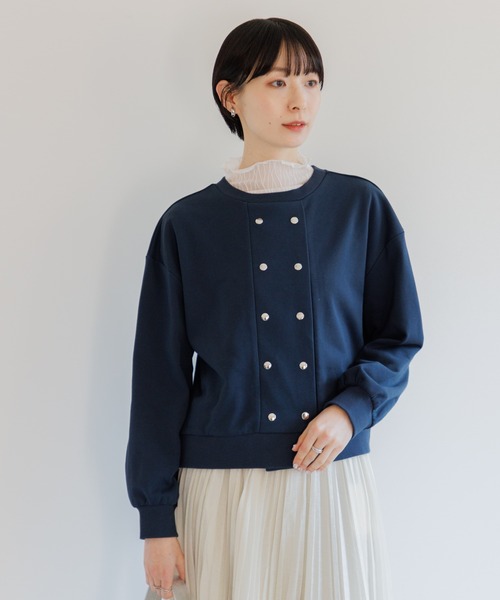 Paradise Picnic(パラダイスピクニック)の「前後2WAYダブルスナップ釦プルオーバー(スウェット・レディース・ベージュ/ネイビー/ピンク・FREE)」の8枚目の写真
