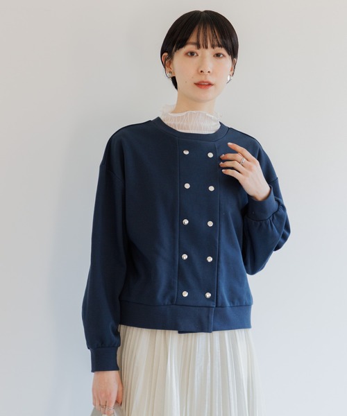 Paradise Picnic(パラダイスピクニック)の「前後2WAYダブルスナップ釦プルオーバー(スウェット・レディース・ベージュ/ネイビー/ピンク・FREE)」の9枚目の写真