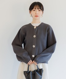 Paradise Picnic | ビッグ釦ダイバーニットカーディガン(カーディガン/ボレロ)