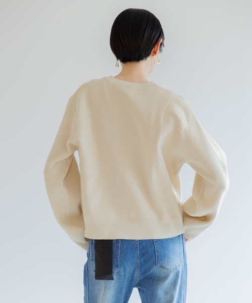 Paradise Picnic（パラダイスピクニック）の「ビッグ釦ダイバーニットカーディガン（カーディガン/ボレロ・レディース・アイボリー/ブラック/チャコールグレー・FREE）」の7枚目の写真