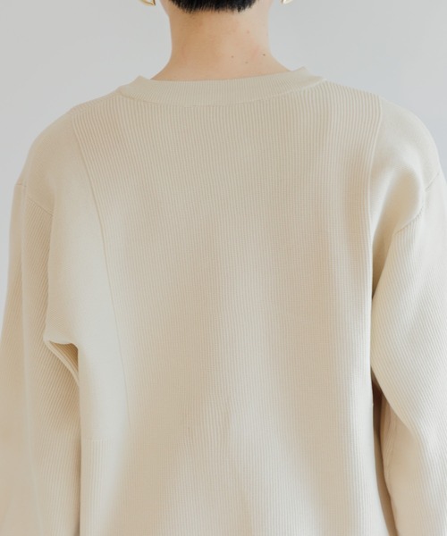 Paradise Picnic（パラダイスピクニック）の「ビッグ釦ダイバーニットカーディガン（カーディガン/ボレロ・レディース・アイボリー/ブラック/チャコールグレー・FREE）」の4枚目の写真