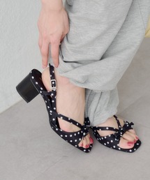 リボンミュールサンダル