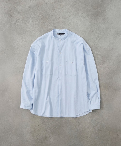 PUBLIC TOKYO(パブリックトウキョウ)の「Suvin Giza Band Skipper Shirts(シャツ/ブラウス・メンズ・ホワイト/ストライプ・S/M)」の2枚目の写真
