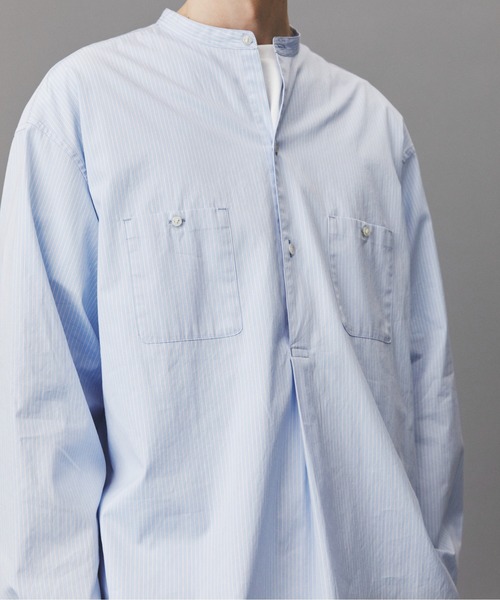 PUBLIC TOKYO(パブリックトウキョウ)の「Suvin Giza Band Skipper Shirts(シャツ/ブラウス・メンズ・ホワイト/ストライプ・S/M)」の19枚目の写真
