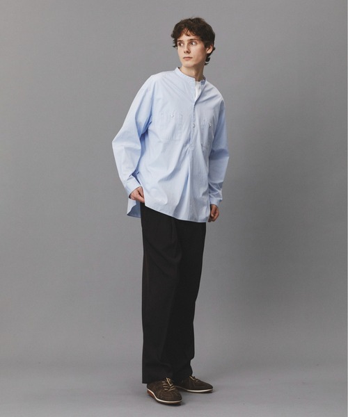 PUBLIC TOKYO(パブリックトウキョウ)の「Suvin Giza Band Skipper Shirts(シャツ/ブラウス・メンズ・ホワイト/ストライプ・S/M)」の8枚目の写真