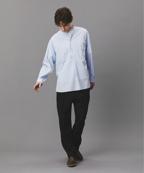 PUBLIC TOKYO（パブリックトウキョウ）の「Suvin Giza Band Skipper Shirts（シャツ/ブラウス・メンズ・ホワイト/ストライプ・S/M）」の7枚目の写真