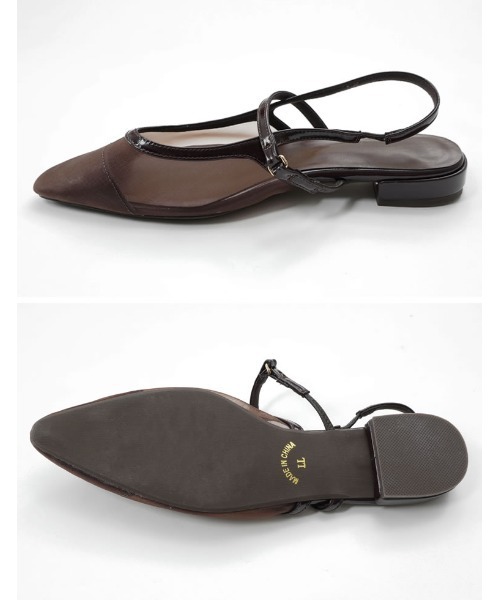 Re:EDIT（リエディ）の「シアーメッシュポインテッドトゥ細ストラップミュールサンダル（パンプス・レディース・ブラウン/ブラック・X-LARGE/LARGE/MEDIUM/SMALL）」の19枚目の写真