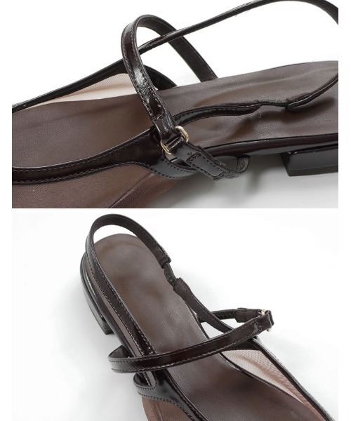 Re:EDIT（リエディ）の「シアーメッシュポインテッドトゥ細ストラップミュールサンダル（パンプス・レディース・ブラウン/ブラック・X-LARGE/LARGE/MEDIUM/SMALL）」の20枚目の写真