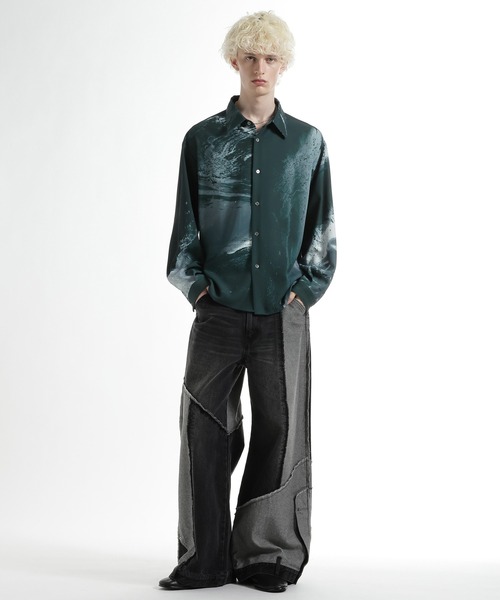 HARE(ハレ)の「INK FADEシャツ(HARE)(シャツ/ブラウス・メンズ・ブラック/グリーン/ホワイト・FREE)」の10枚目の写真