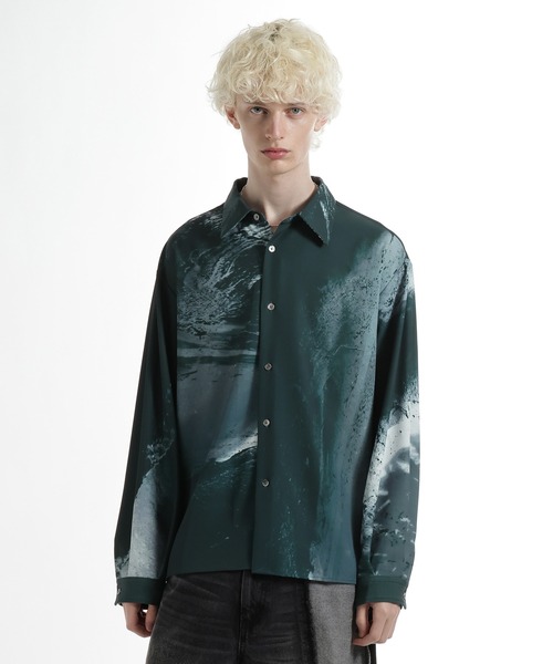 HARE(ハレ)の「INK FADEシャツ(HARE)(シャツ/ブラウス・メンズ・ブラック/グリーン/ホワイト・FREE)」の18枚目の写真