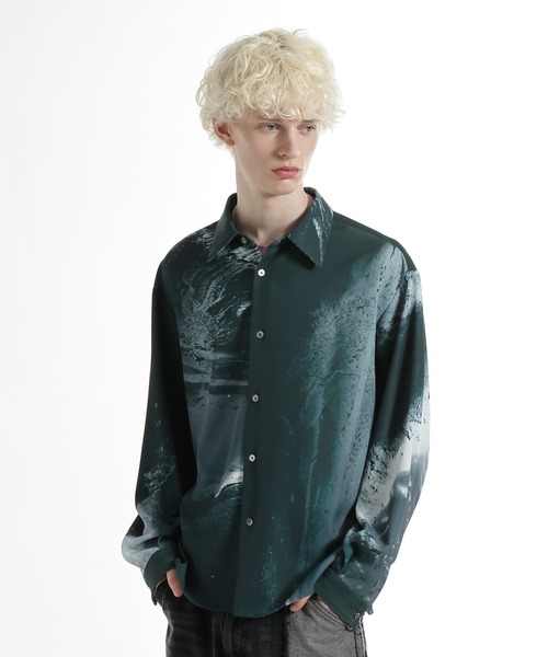 HARE(ハレ)の「INK FADEシャツ(HARE)(シャツ/ブラウス・メンズ・ブラック/グリーン/ホワイト・FREE)」の19枚目の写真