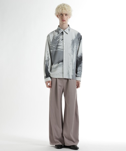 HARE(ハレ)の「INK FADEシャツ(HARE)(シャツ/ブラウス・メンズ・ブラック/グリーン/ホワイト・FREE)」の6枚目の写真