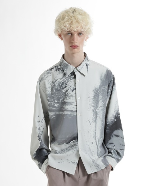 HARE(ハレ)の「INK FADEシャツ(HARE)(シャツ/ブラウス・メンズ・ブラック/グリーン/ホワイト・FREE)」の14枚目の写真