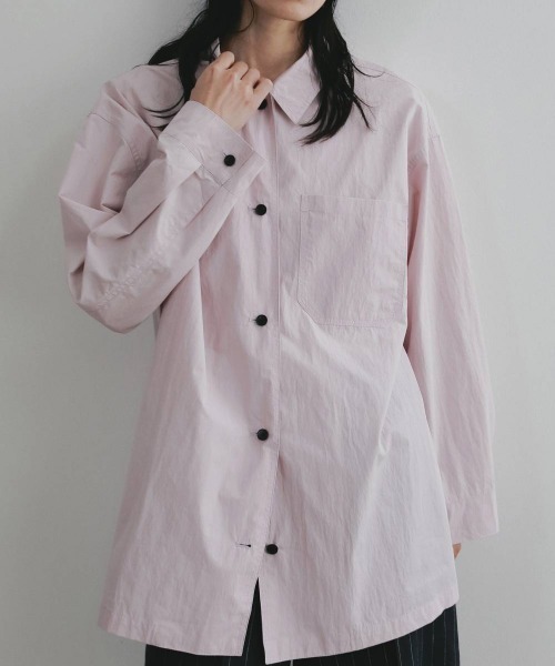 anuke（アンヌーク）の「[anuke/アンヌーク] オーバー ポケットシャツ（シャツ/ブラウス・レディース・ピンク/アイボリー・F）」の5枚目の写真