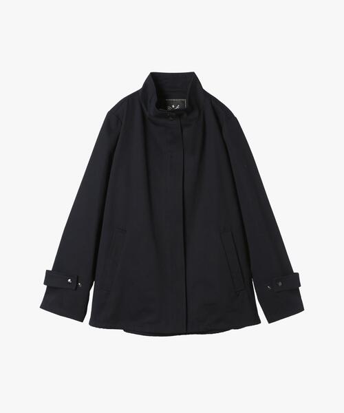 To b. by agnes b.（トゥービーバイアニエスベー）の「コットン スタンドカラー ジップアップ ショートコート（その他アウター・レディース・ネイビー・FREE）」の7枚目の写真