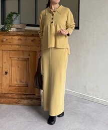 襟付きニットスカート/セットアップ