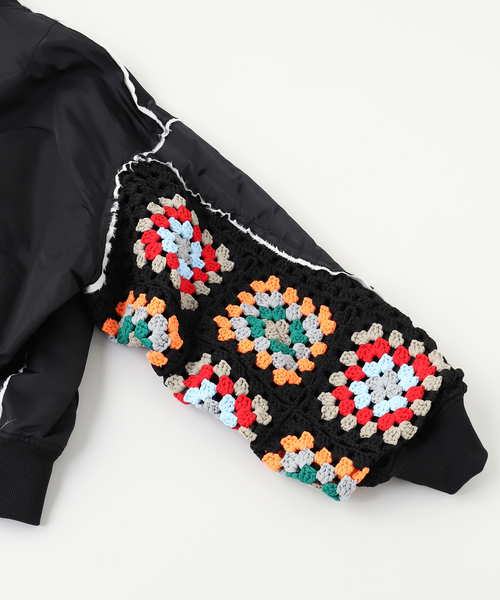 DISCOVERED(ディスカバード)の「DISCOVERED / ディスカバード CROCHET SLEEVE LITE MA-1(MA-1・メンズ・ブラック・3)」の4枚目の写真