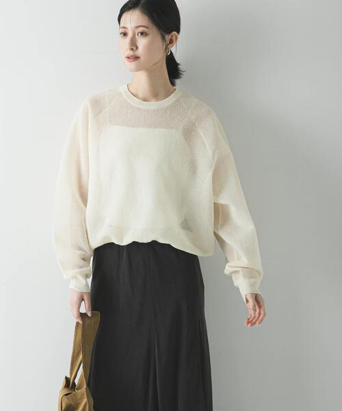 URBAN RESEARCH（アーバンリサーチ）の「リネン混スポンディッシュニット（ニット/セーター・レディース・アイボリー/ピンク/グレー・FREE）」の16枚目の写真