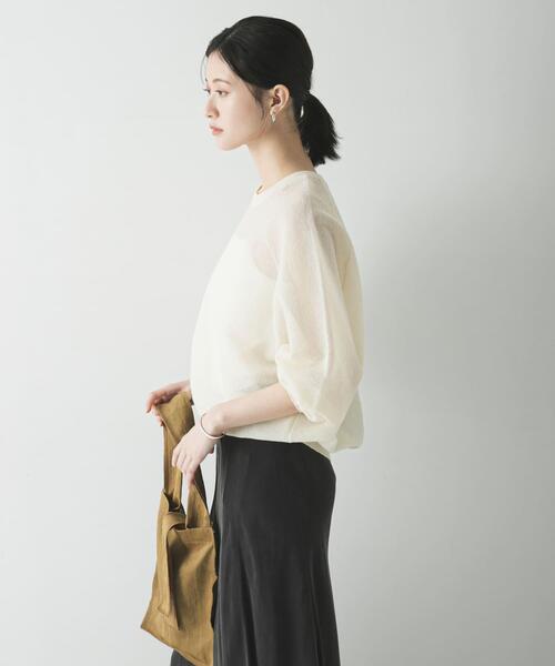 URBAN RESEARCH（アーバンリサーチ）の「リネン混スポンディッシュニット（ニット/セーター・レディース・アイボリー/ピンク/グレー・FREE）」の18枚目の写真