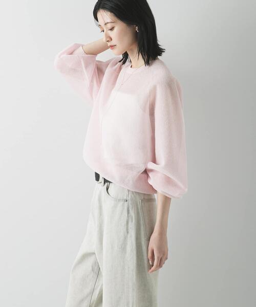 URBAN RESEARCH（アーバンリサーチ）の「リネン混スポンディッシュニット（ニット/セーター・レディース・アイボリー/ピンク/グレー・FREE）」の12枚目の写真