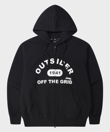 OUTSIDER 2WAY オーバーサイズ フードパーカー (JR5TZU076BK)