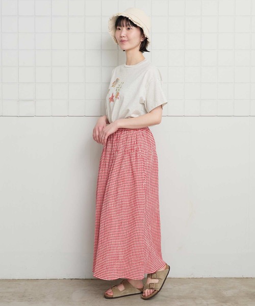 l'atelier du savon（アトリエドサボン）の「_ちぢみｷﾞﾝｶﾞﾑ　くしゅくしゅSK（スカート・レディース・ブラック/レッド・FREE）」の22枚目の写真