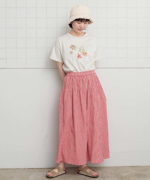 l'atelier du savon（アトリエドサボン）の「_ちぢみｷﾞﾝｶﾞﾑ　くしゅくしゅSK（スカート・レディース・ブラック/レッド・FREE）」の20枚目の写真