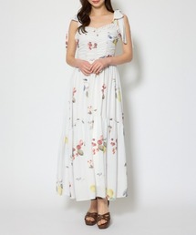 【森香澄さん着用】リボンディティールティアードキャミワンピース 春服