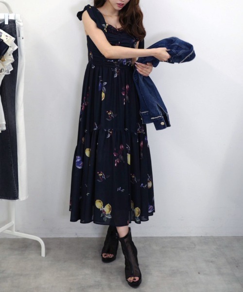 森香澄さん着用】リボンディティールティアードキャミワンピース 春服