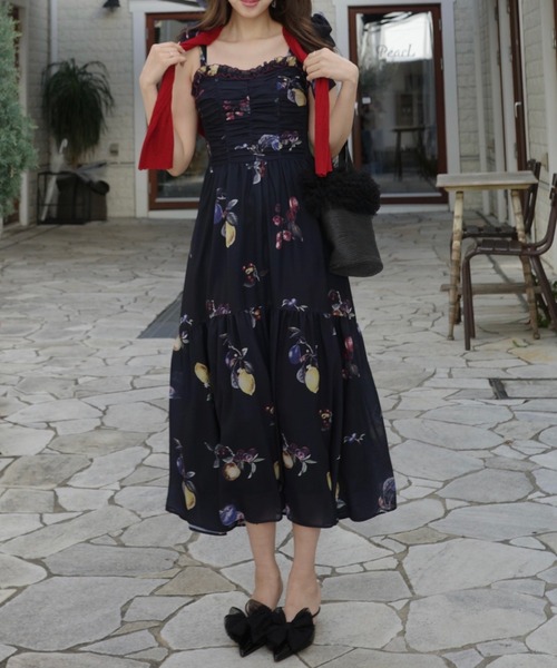 森香澄さん着用】リボンディティールティアードキャミワンピース 春服