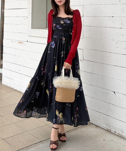 森香澄さん着用】リボンディティールティアードキャミワンピース 春服