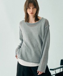 MELANGE MESH PULLOVER KNIT/メランジメッシュプルオーバーニット