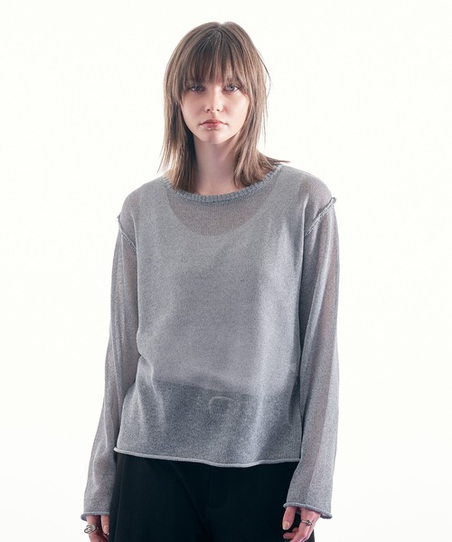 SELLE GLANT(セレグランテ)の「MELANGE MESH PULLOVER KNIT/メランジメッシュプルオーバーニット(ニット/セーター・メンズ・バーガンディー/グレー・MEDIUM/LARGE/SMALL)」の3枚目の写真