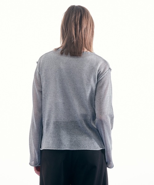 SELLE GLANT(セレグランテ)の「MELANGE MESH PULLOVER KNIT/メランジメッシュプルオーバーニット(ニット/セーター・メンズ・バーガンディー/グレー・MEDIUM/LARGE/SMALL)」の6枚目の写真