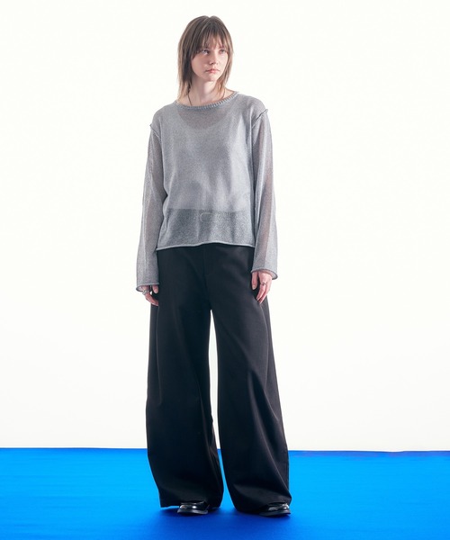 SELLE GLANT(セレグランテ)の「MELANGE MESH PULLOVER KNIT/メランジメッシュプルオーバーニット(ニット/セーター・メンズ・バーガンディー/グレー・MEDIUM/LARGE/SMALL)」の8枚目の写真