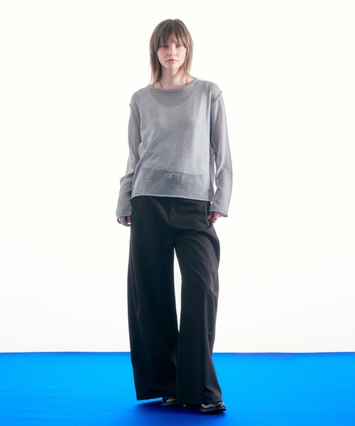 SELLE GLANT(セレグランテ)の「MELANGE MESH PULLOVER KNIT/メランジメッシュプルオーバーニット(ニット/セーター・メンズ・バーガンディー/グレー・MEDIUM/LARGE/SMALL)」の9枚目の写真