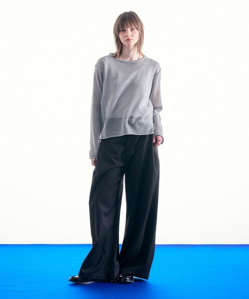 SELLE GLANT(セレグランテ)の「MELANGE MESH PULLOVER KNIT/メランジメッシュプルオーバーニット(ニット/セーター・メンズ・バーガンディー/グレー・MEDIUM/LARGE/SMALL)」の10枚目の写真